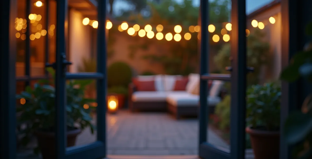 Ruhiger Rückzugsort während einer sozialen Veranstaltung, der die Akku-Strategie für Hochsensible symbolisiert.