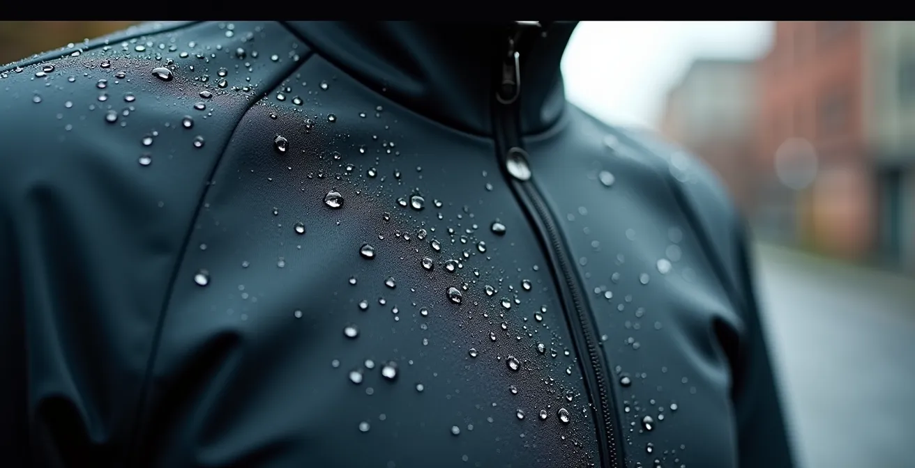 Fahrradpendler mit Regenkleidung und Funktionsjacke