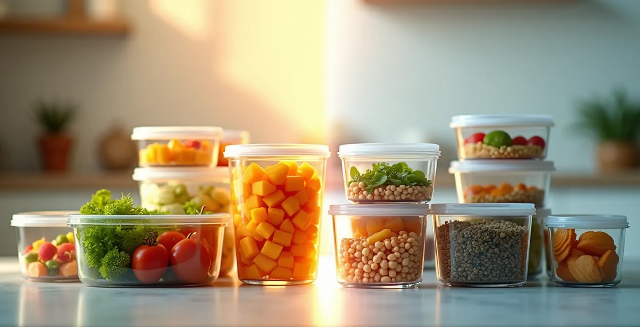 Vergleich von Glasbehältern und Plastikdosen für Meal Prep