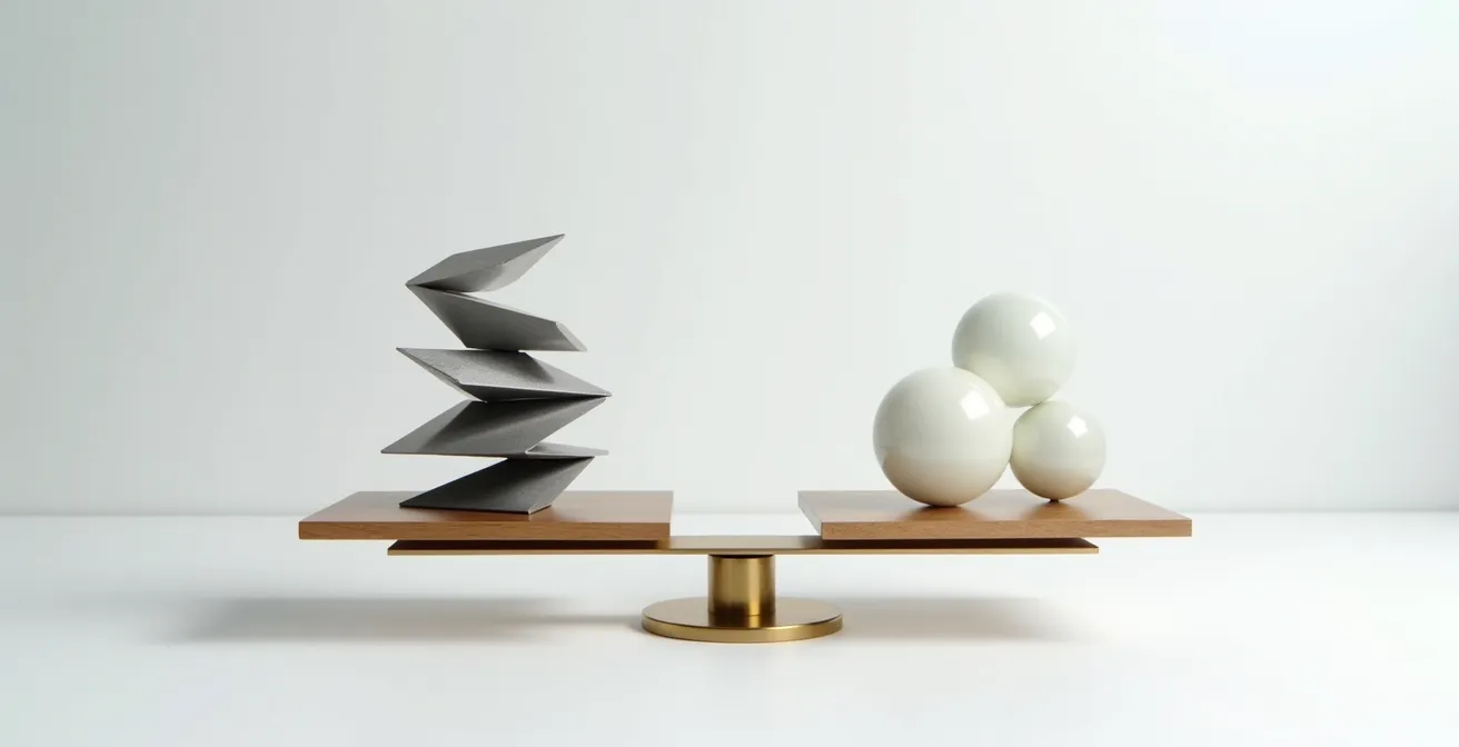 Minimalistische Darstellung der Portfolio-Rotation zwischen Value und Growth Strategien