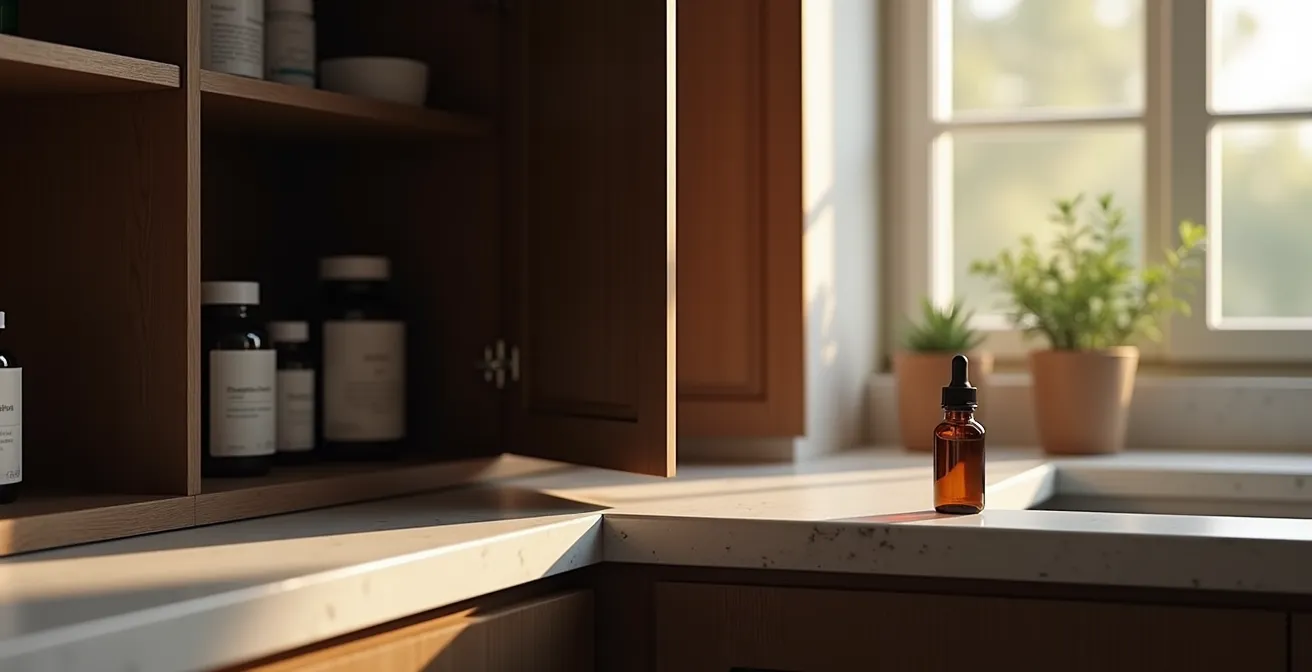 Richtige Lagerung von Vitamin-D-Präparaten im Dunkeln zum Schutz vor Lichteinwirkung